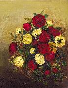 Robert Scott Duncanson Roses Still Life oil painting on canvas
